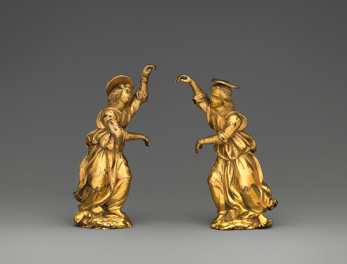 Angel (one of a pair), Bronze, fire-gilt, Italian, probably Florence 