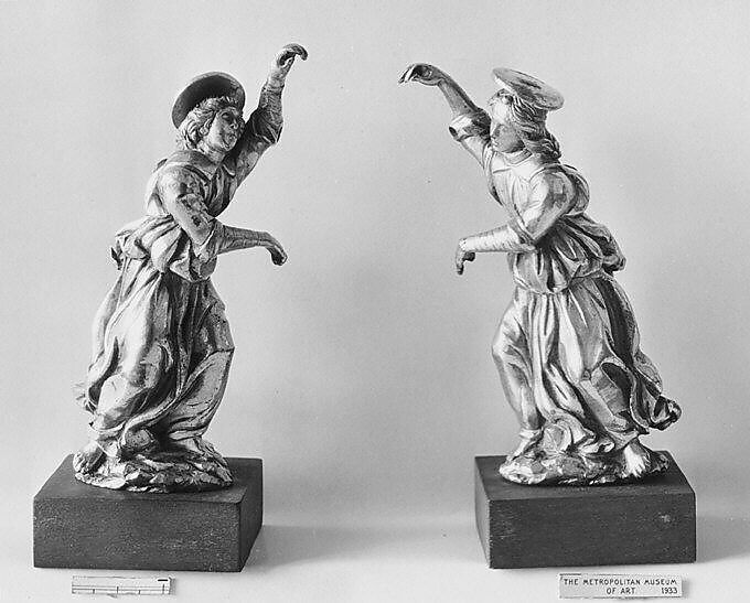 Angel (one of a pair), Bronze, fire-gilt, Italian, probably Florence