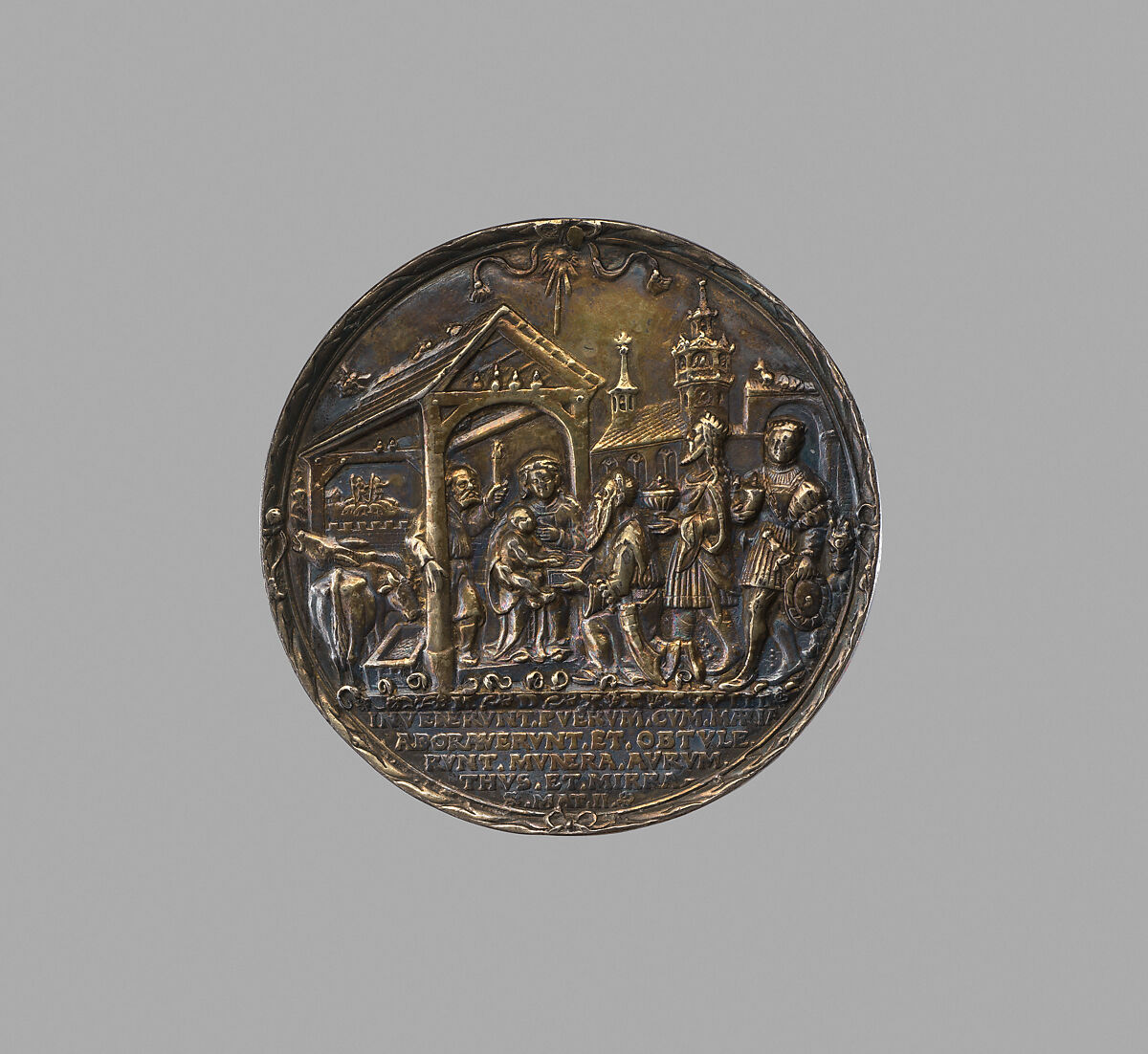 Moses and the Burning Bush and the Coming of the Three Kings, Medalist: Hans Reinhart the Elder (German, Dresden ca. 1510–1581 Leipzig), Silver gilt, German 