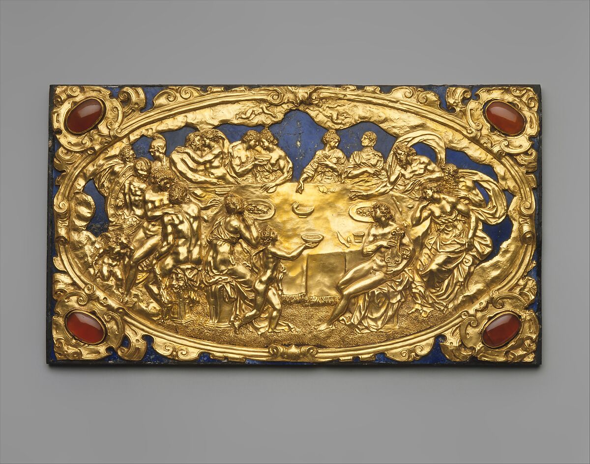 Banquet of the Gods, Guglielmo della Porta (Italian, Porlezza, near Lake Lugano ca. 1500–1577 Rome), Gold, lapis lazuli, carnelian, Italian, Rome 