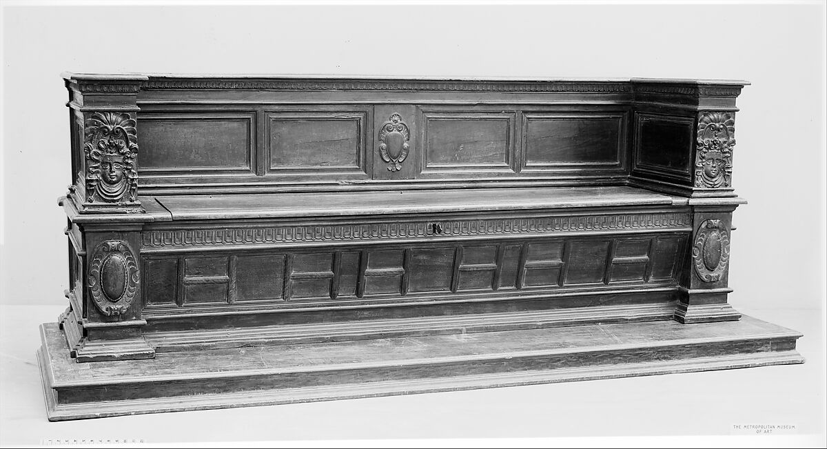 Bench (cassapanca), Italian, Florence (with restorations)