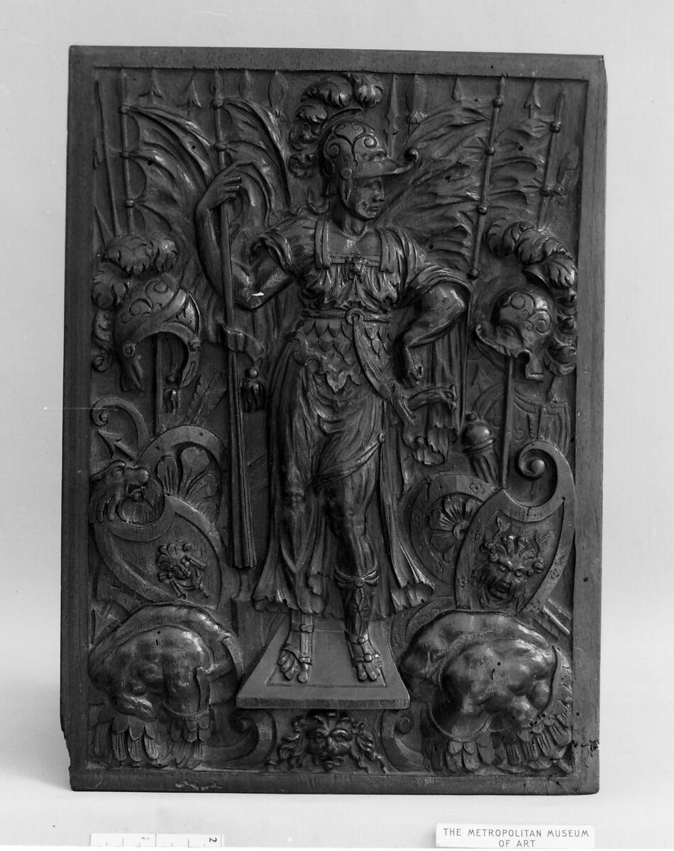 Panel, Carved walnut, French 