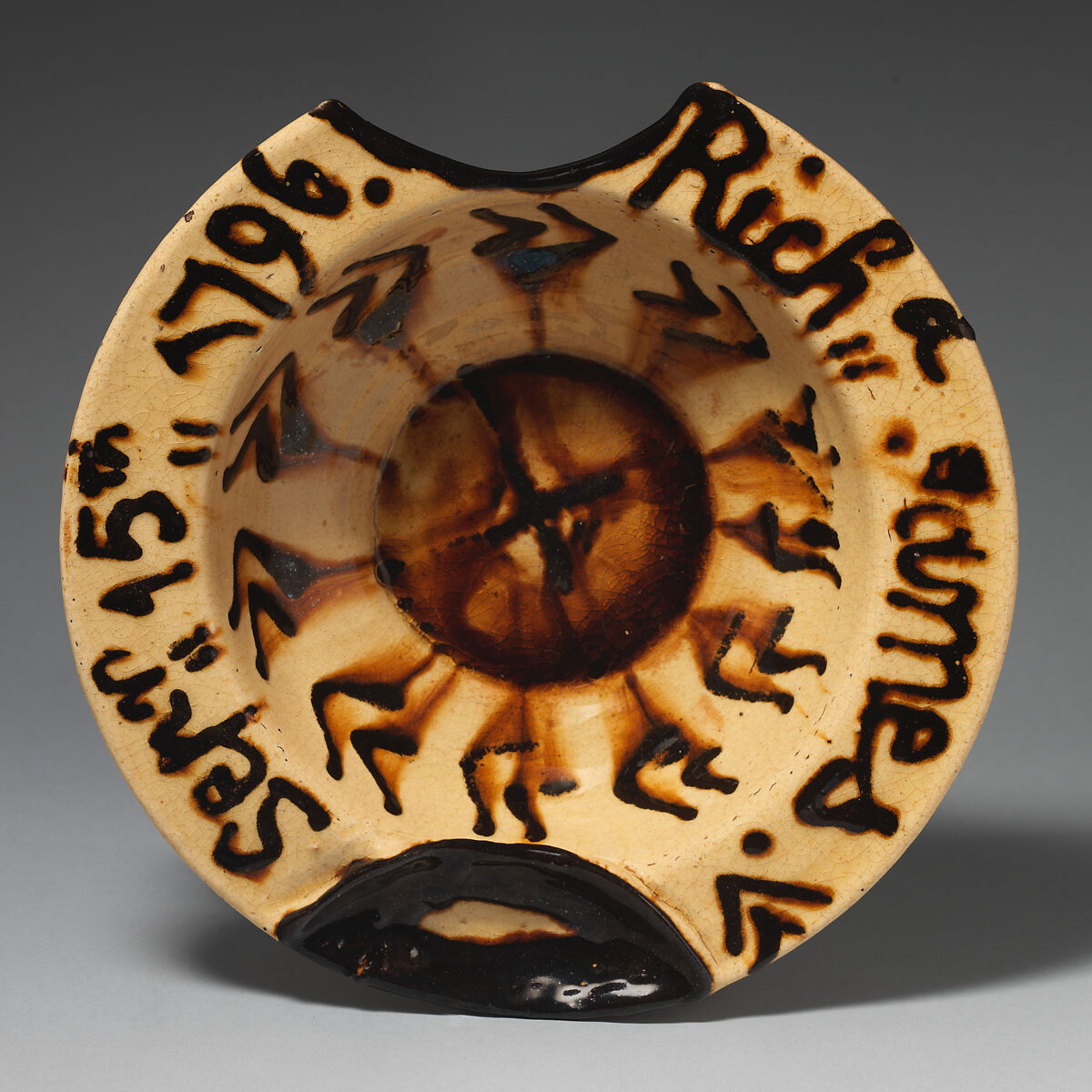 Barber's basin, Slipware, British, Staffordshire 