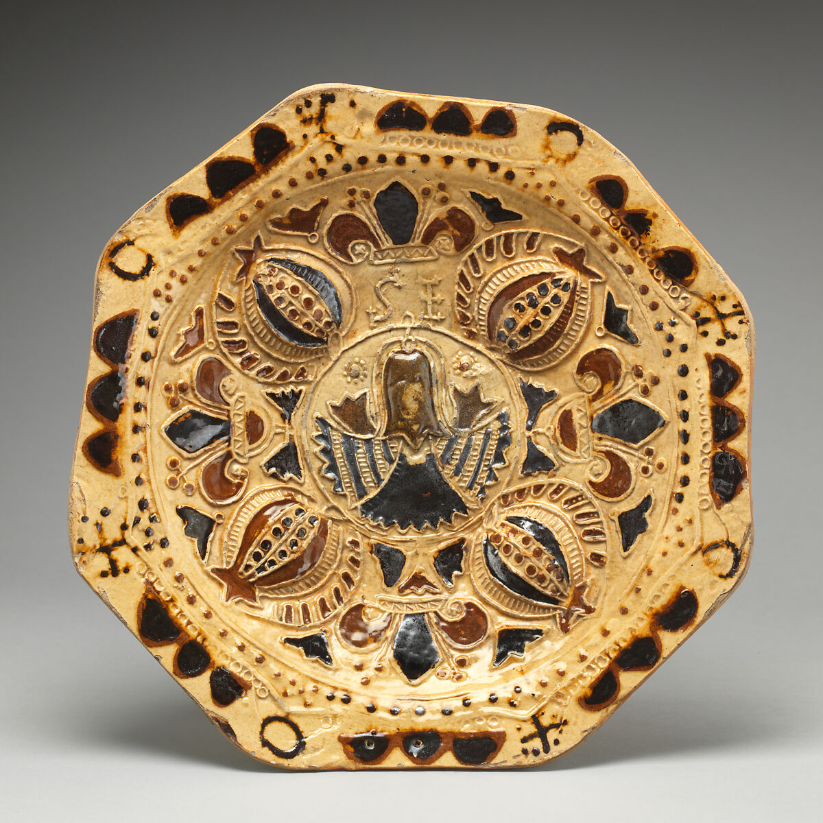 Dish, John Simpson III (1685–1775), Slipware, British, Staffordshire 