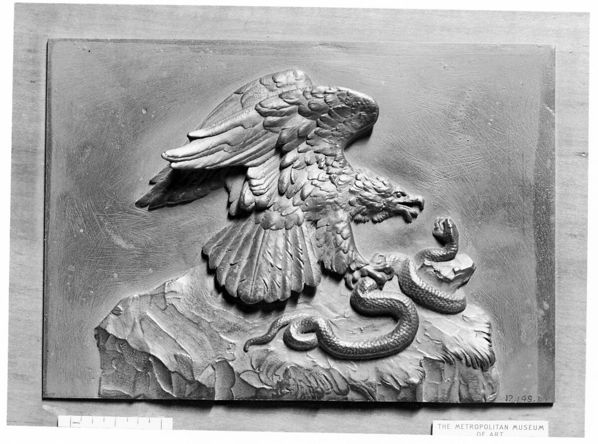 Lammergeier and Serpent, Antoine-Louis Barye (French, Paris 1795–1875 Paris), Bronze, French 