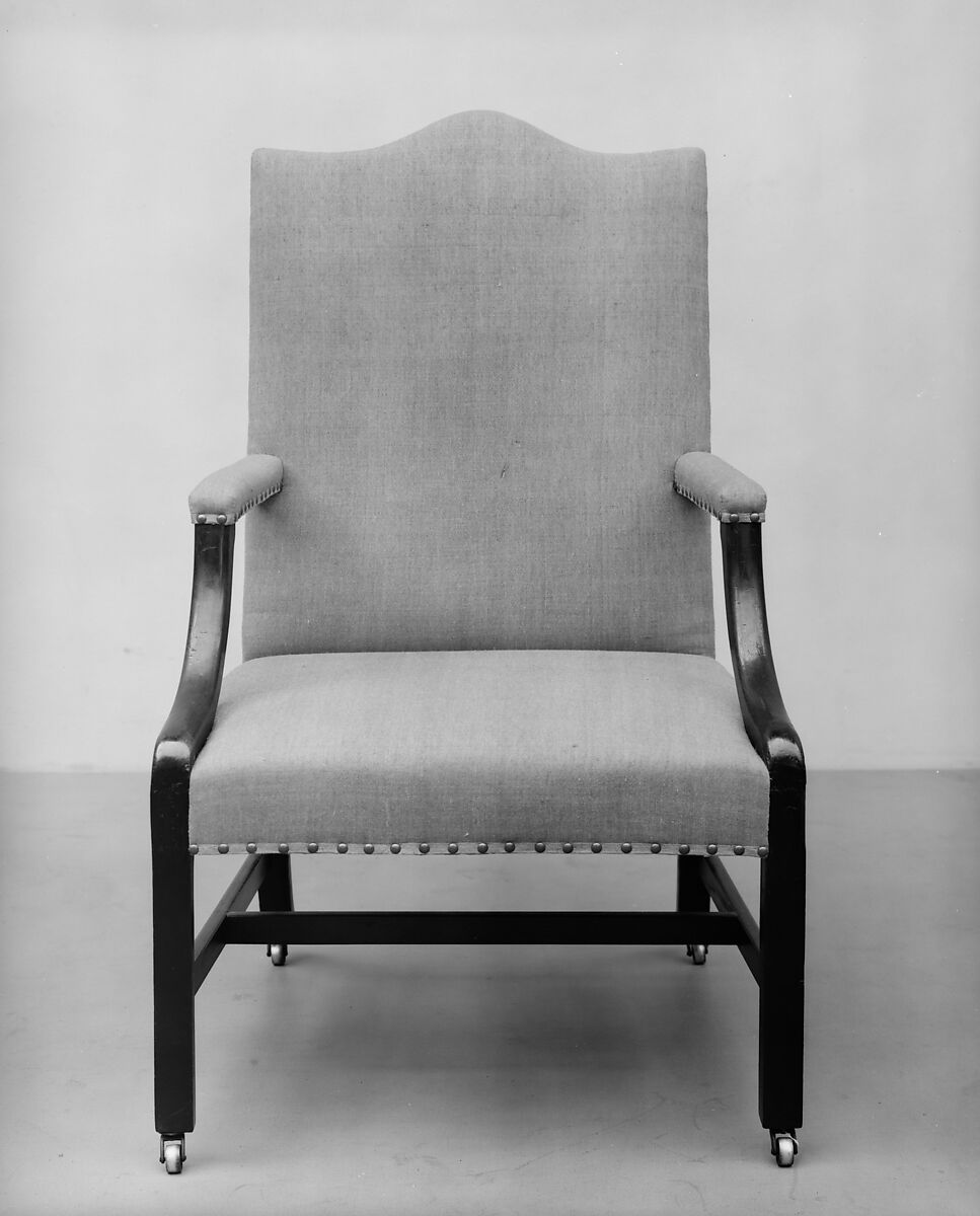 Armchair, Mahogany, red maple, white pine, American 