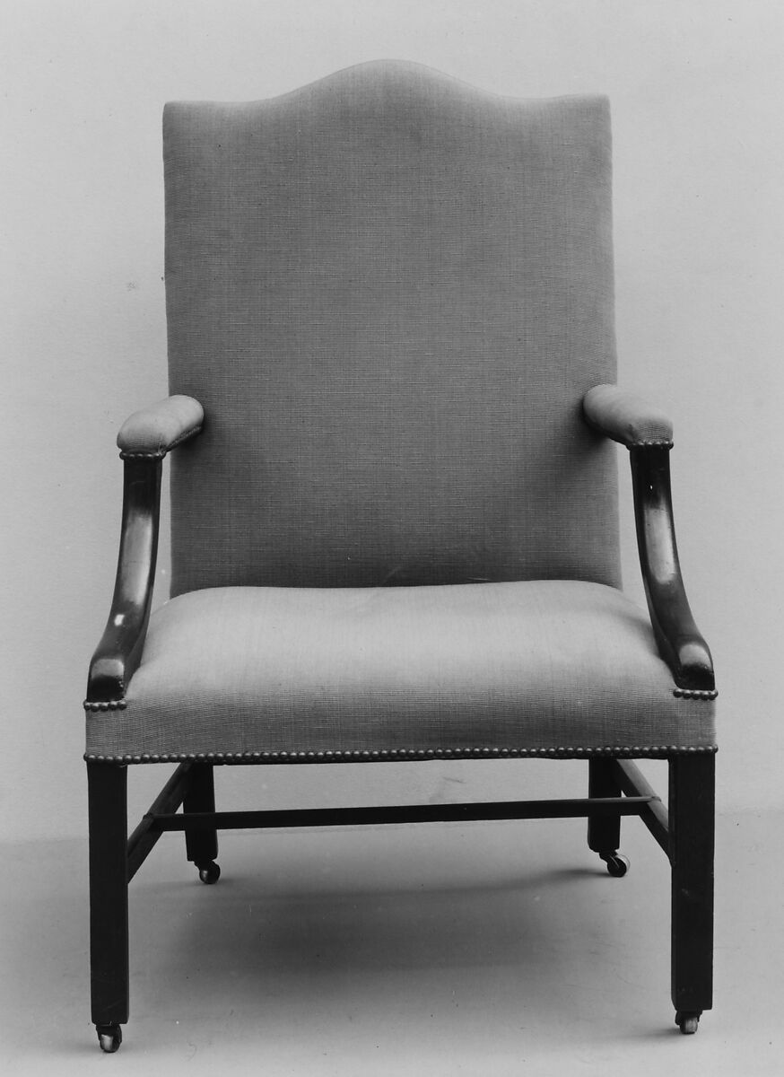 Armchair, Mahogany, red maple, white pine, American