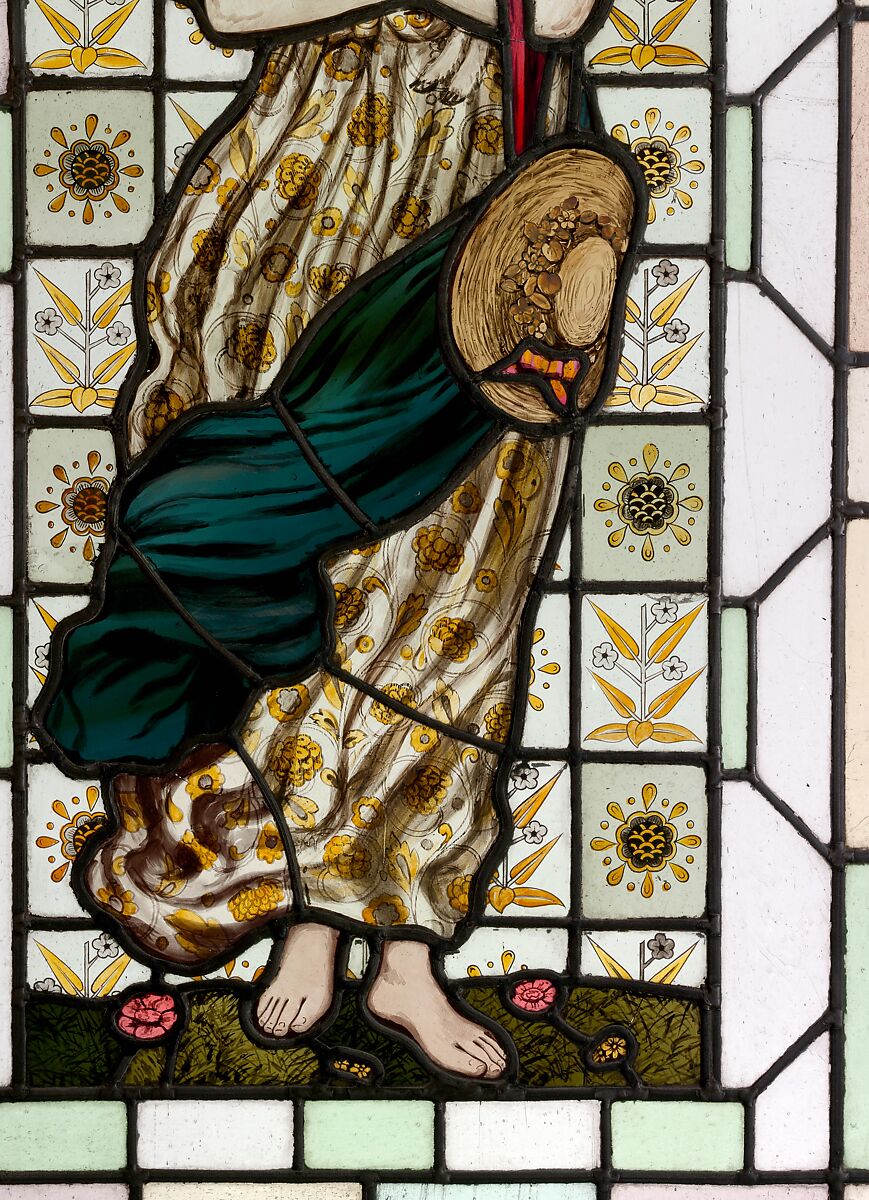 Spring, Daniel Cottier (British, Glasgow, Scotland 1838–1891 Jacksonville, Florida), Leaded and stained glass, American