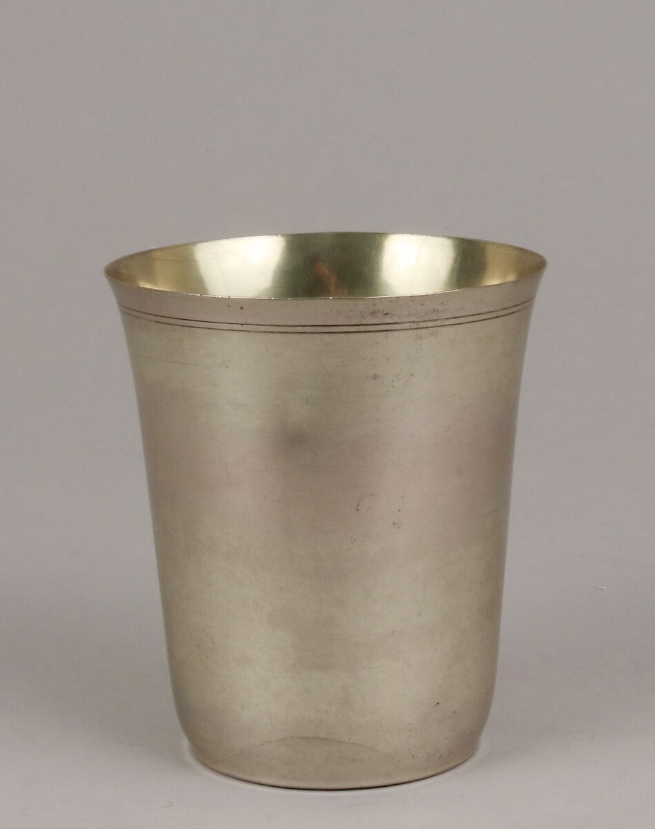 Beaker, J. R., Lisbon, Silver, gold lined, Portuguese, Lisbon 