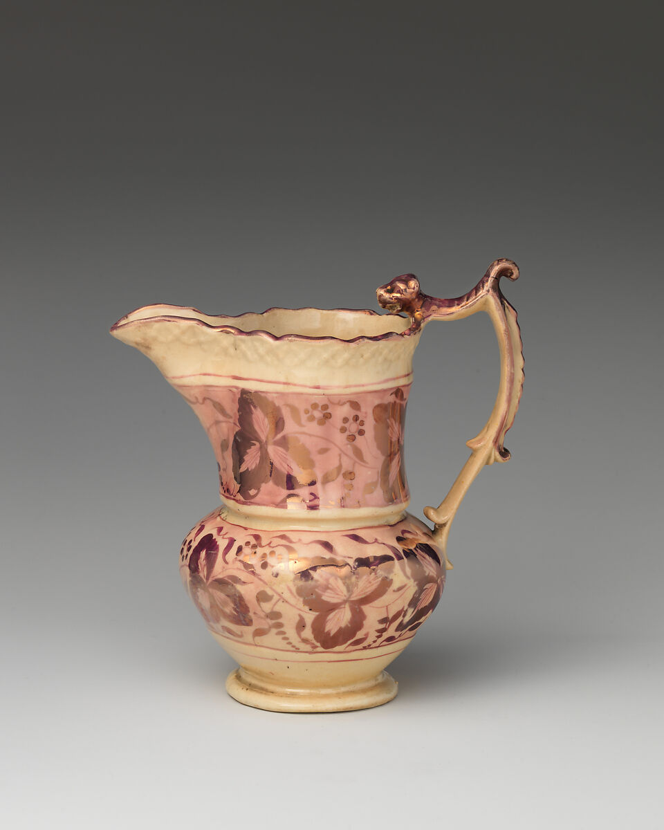 Cream jug, Earthenware, British, Staffordshire 