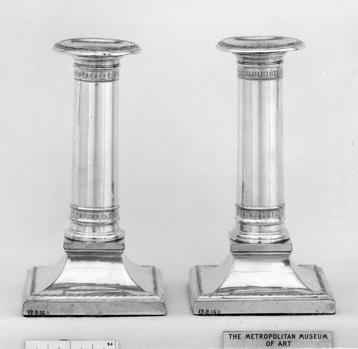 Pair of candlesticks, Probably by John Parsons &amp; Co., Sheffield plate, British, Sheffield 