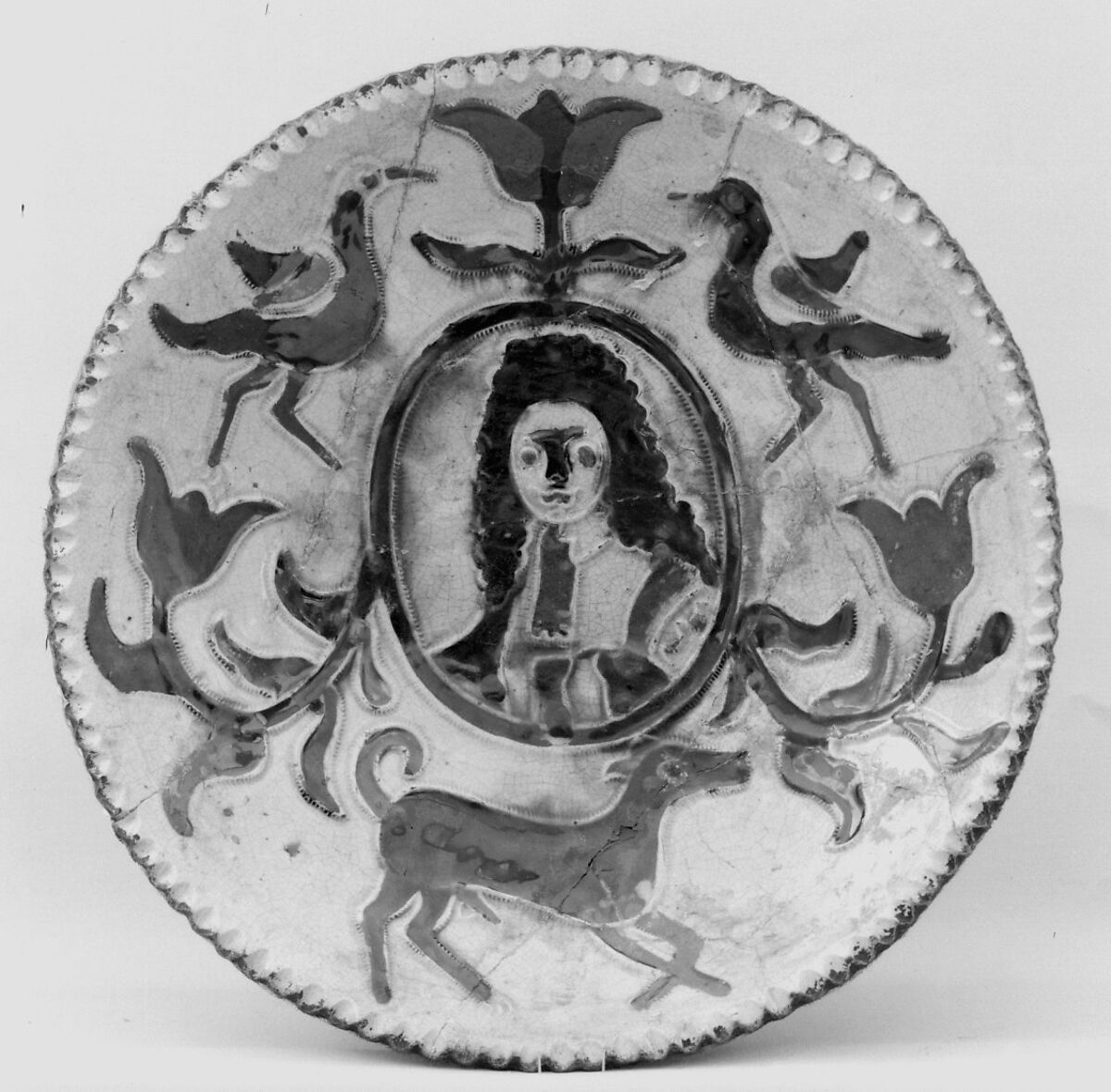Dish, Possibly by Samuel Malkin (1668–1741), Slipware, British, Staffordshire 
