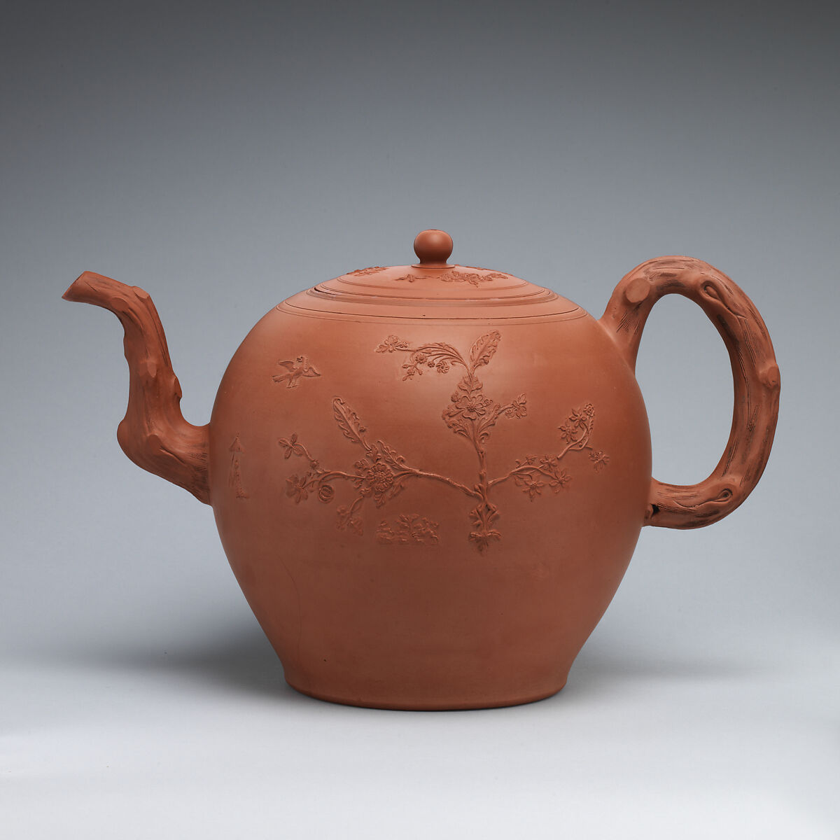 Punch pot with cover, Josiah Wedgwood (British, Burslem, Stoke-on-Trent 1730–1795 Burslem, Stoke-on-Trent), Red stoneware, British, possibly Burslem, Staffordshire 