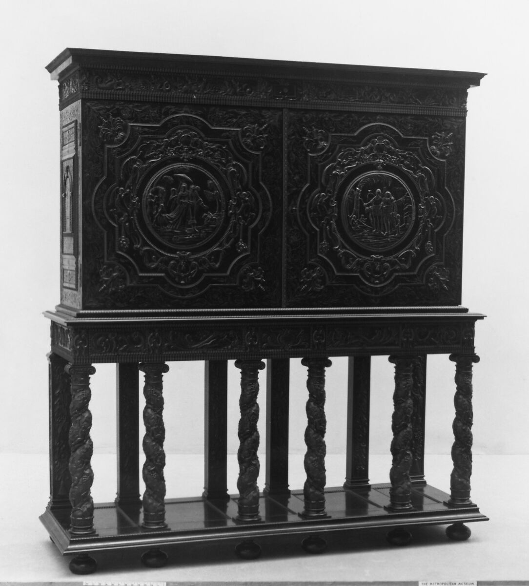 Cabinet, Ebony, bone, French 