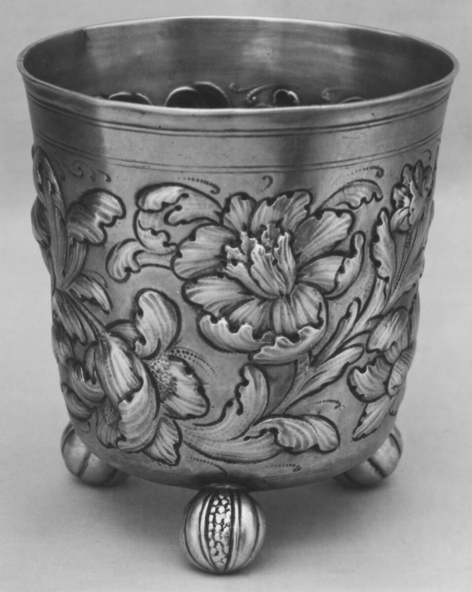 Beaker, Possibly by Conrad Kerstner (1625–1702, master 1652), Silver gilt, German, Nuremberg 