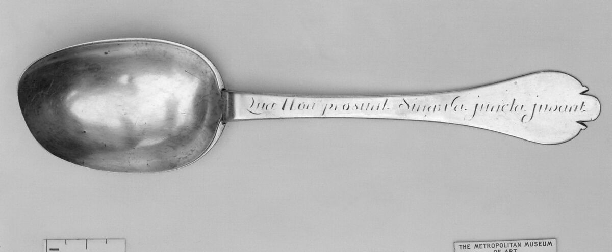 Spoon, William Scarlett (active 1689–after 1697), Silver, British, London 