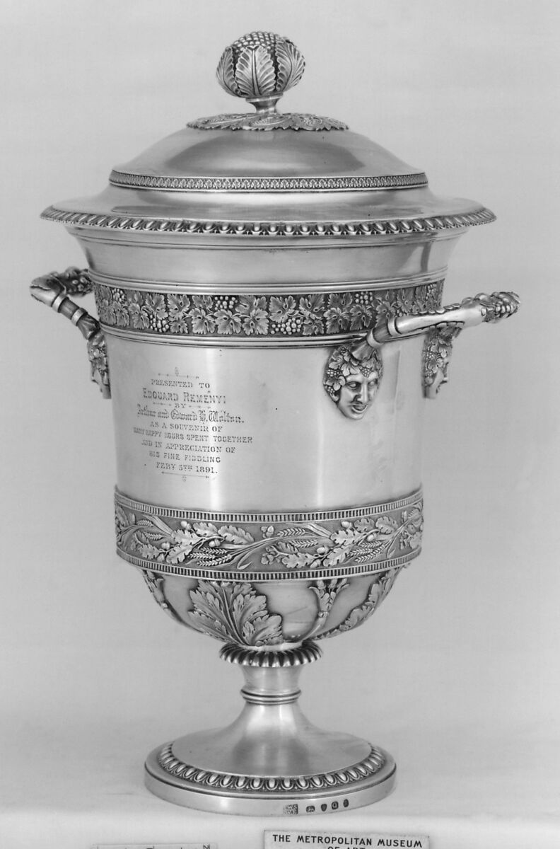 Vase with cover, Joseph William Story (active 1803–13), Silver, British, London 