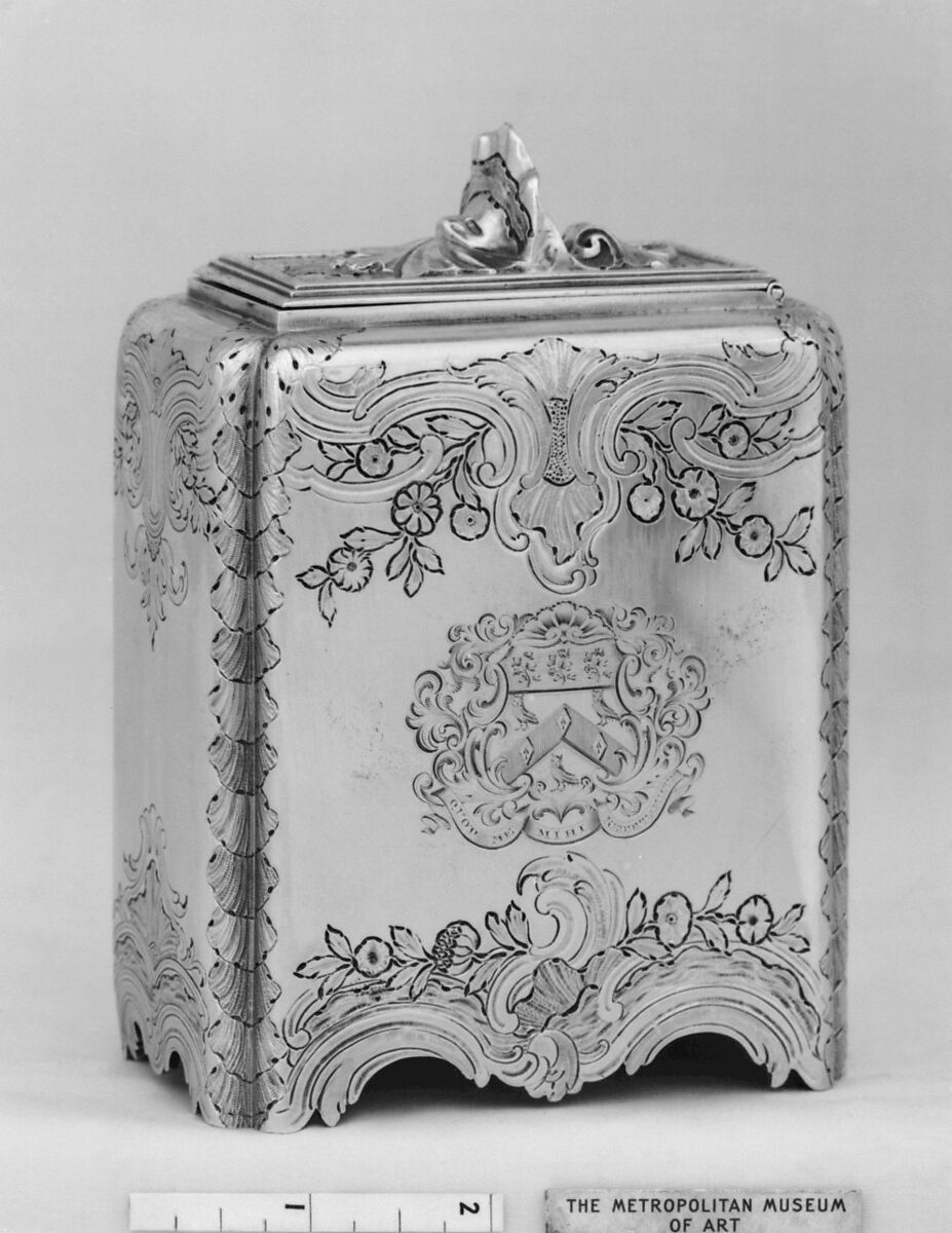 Tea caddy, Paul de Lamerie (British, 1688–1751, active 1712–51), Silver, British, London 