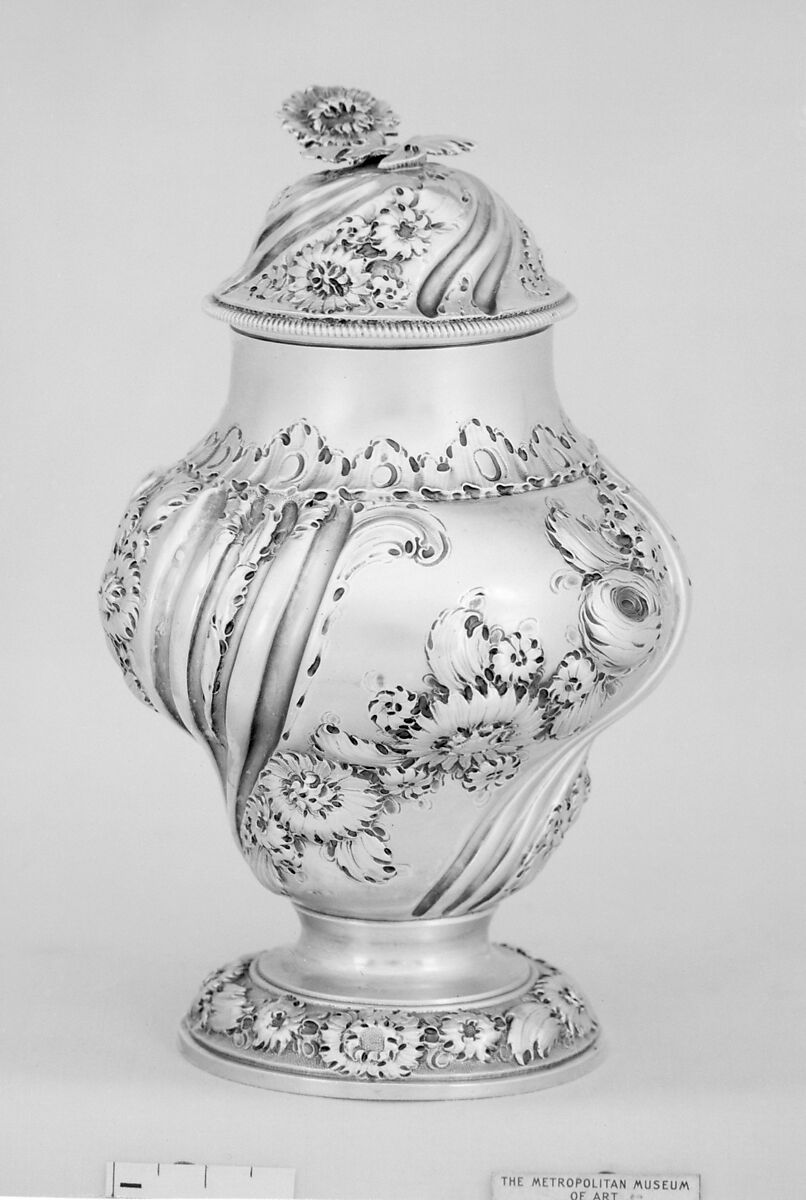 Pair of tea caddies, Samuel Taylor (entered 1744), Silver, British, London