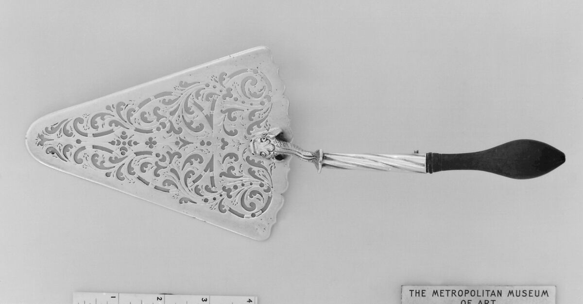 Fish slice, Edward Aldridge I (active 1724– after 1762), Silver, British, London 