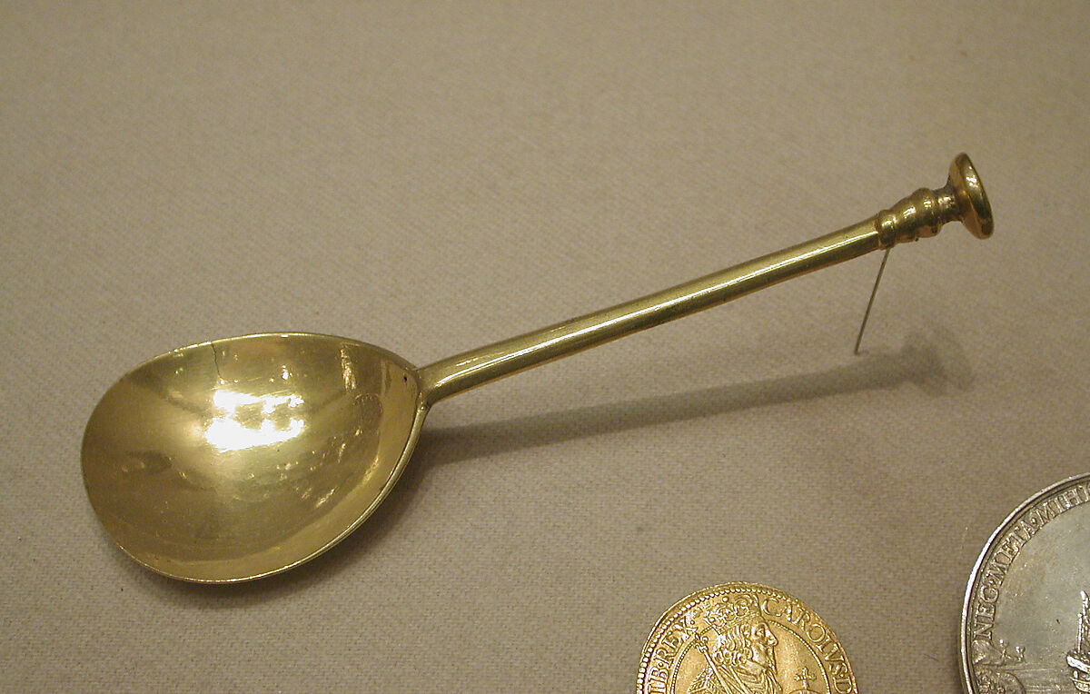 Spoon, Gilt brass, British 