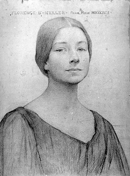 Portrait of a Young Lady, John Briggs Potter (American, Lansing, Michigan 1864–1949 Boston, Massachusetts), Chalk on paper, American 