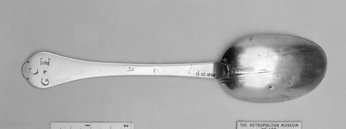 Spoon, William Scarlett (active 1689–after 1697), Silver, British, London 