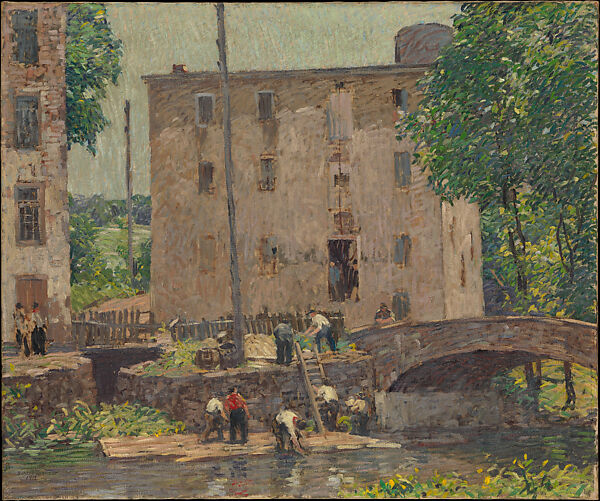 Repairing the Bridge, Robert Spencer (American, Harvard, Nebraska 1879–1931 New Hope, Pennsylvania), Oil on canvas, American 