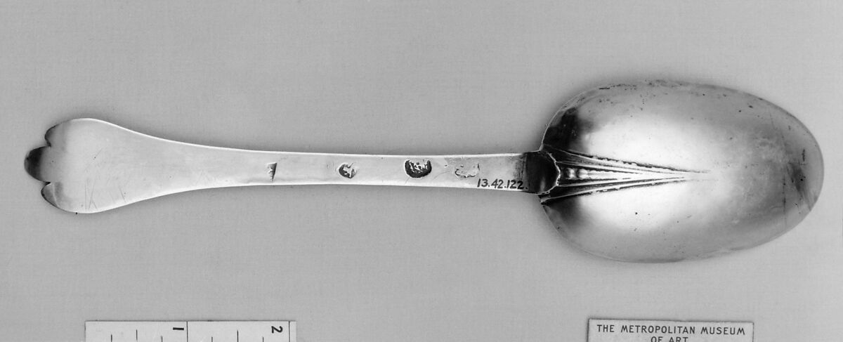 Spoon, William Scarlett (active 1689–after 1697), Silver, British, London 