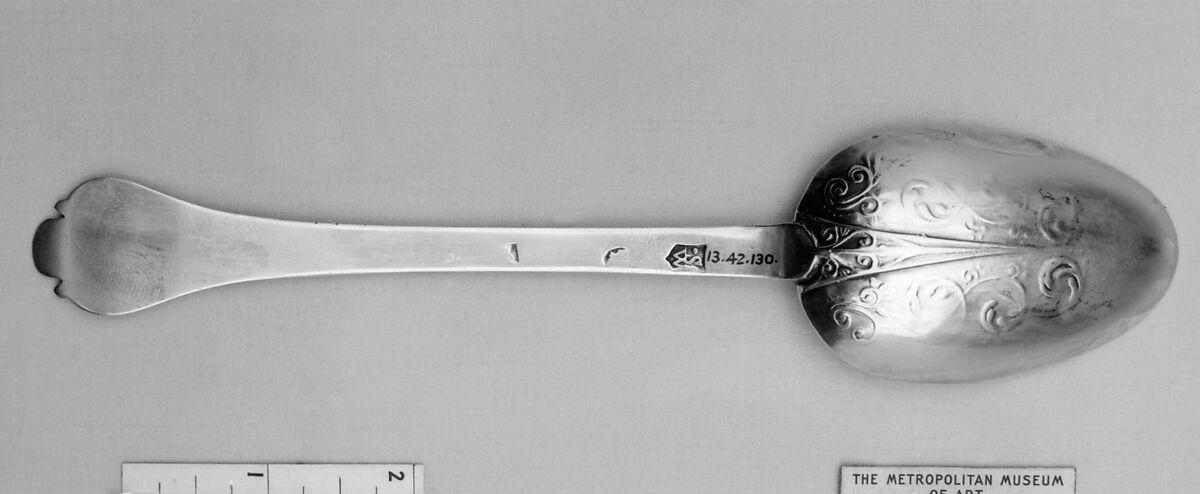 Spoon, William Scarlett (active 1689–after 1697), Silver, British, London 