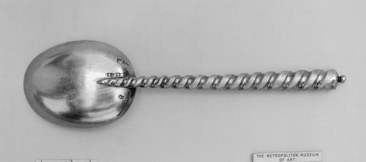 Spoon, Michael Hafner (r. 1665–1700), Silver gilt, German, Augsburg 