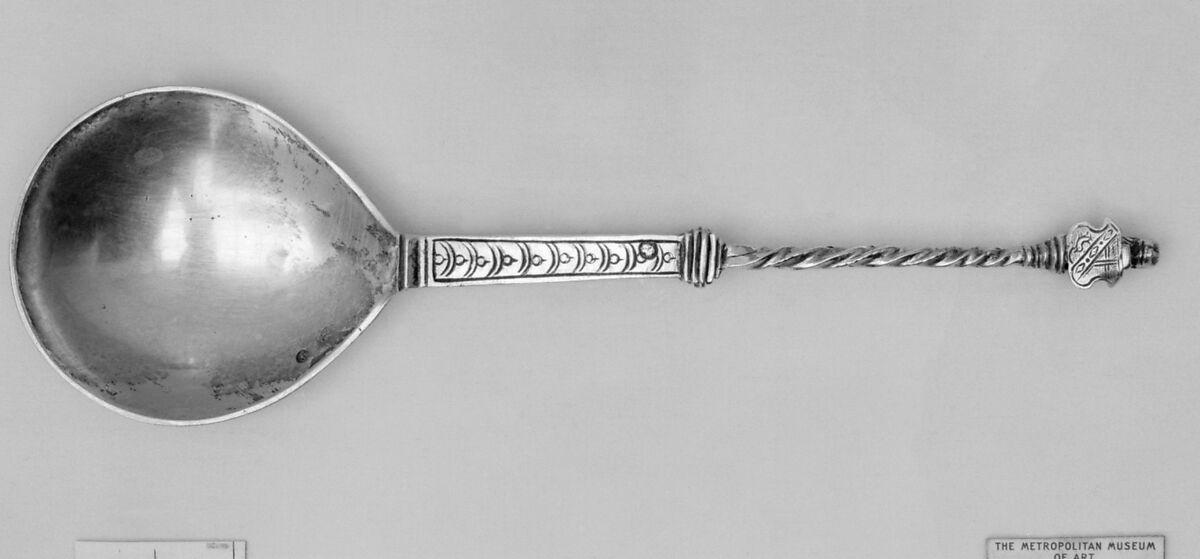 Figure-top spoon, Silver, Dutch 