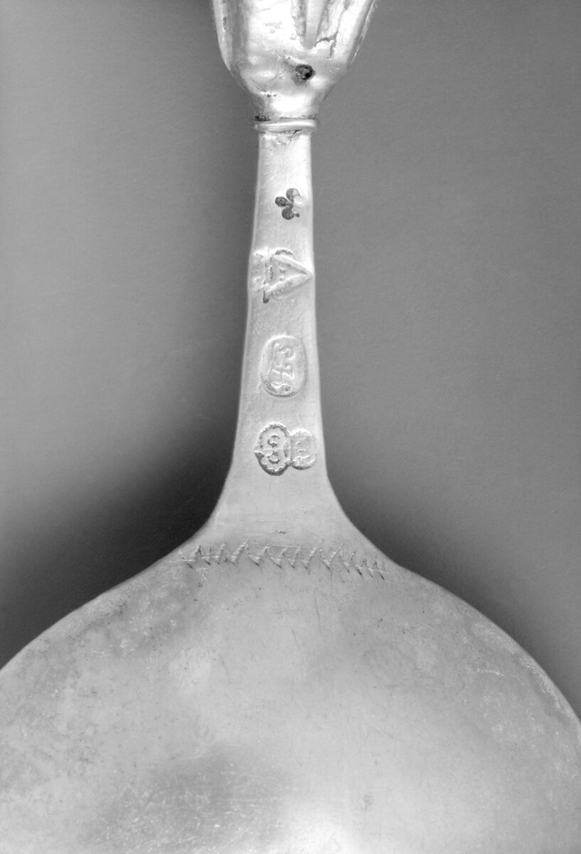 Rattle spoon, Hans Johansson Stadius (master 1713, working still in 1722), Silver, parcel gilt, Swedish, Karlskrona