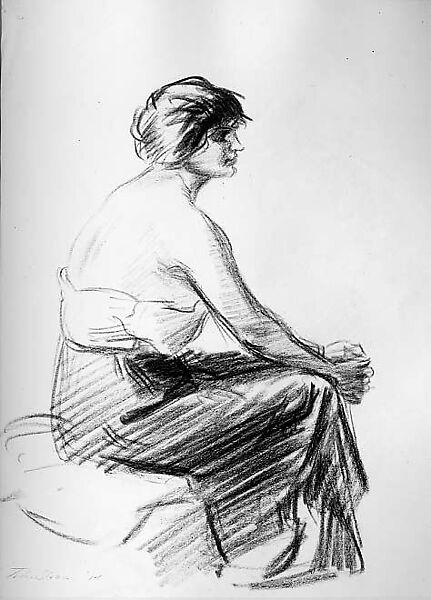 Seated Woman, John Sloan (American, Lock Haven, Pennsylvania 1871–1951 Hanover, New Hampshire), Black chalk on paper, American 