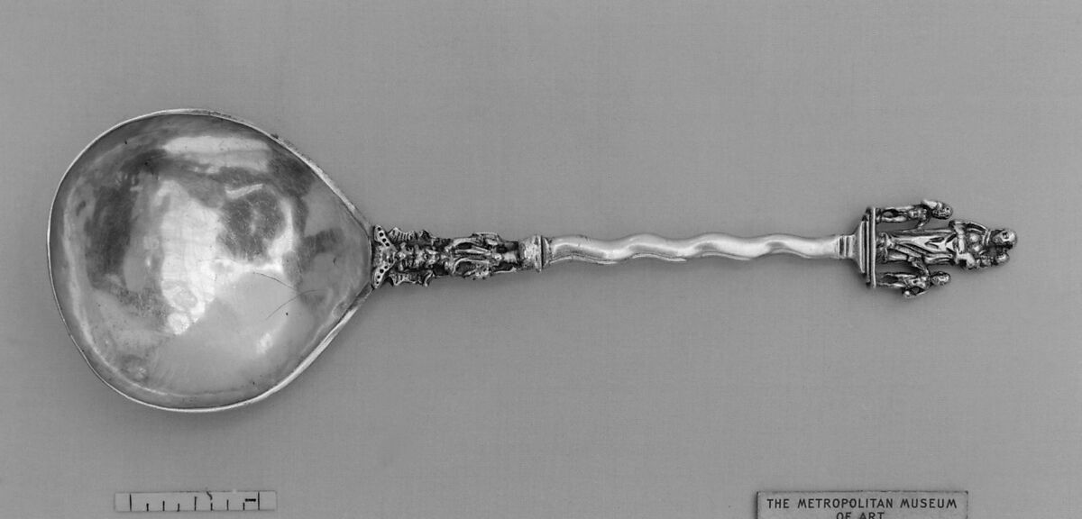 Figure-top spoon, Silver, Dutch, Enkhuizen 