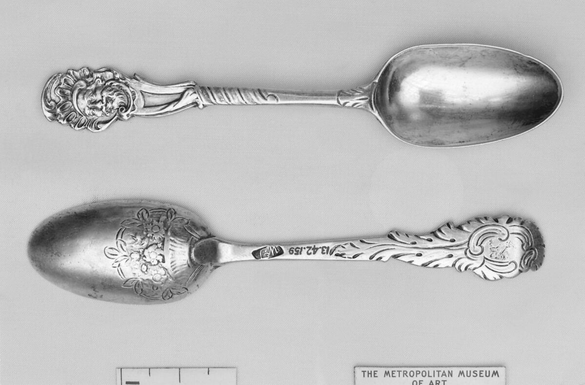 Coffee spoon (one of a pair), W. J., England, Silver, British 