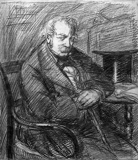 Portrait of Paul de Kock, John Sloan (American, Lock Haven, Pennsylvania 1871–1951 Hanover, New Hampshire), Lead pencil on tracing paper, American 
