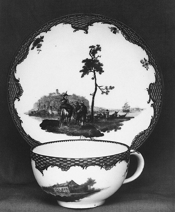 Cup and saucer, Meissen Manufactory (German, 1710–present), Hard-paste porcelain, German, Meissen 