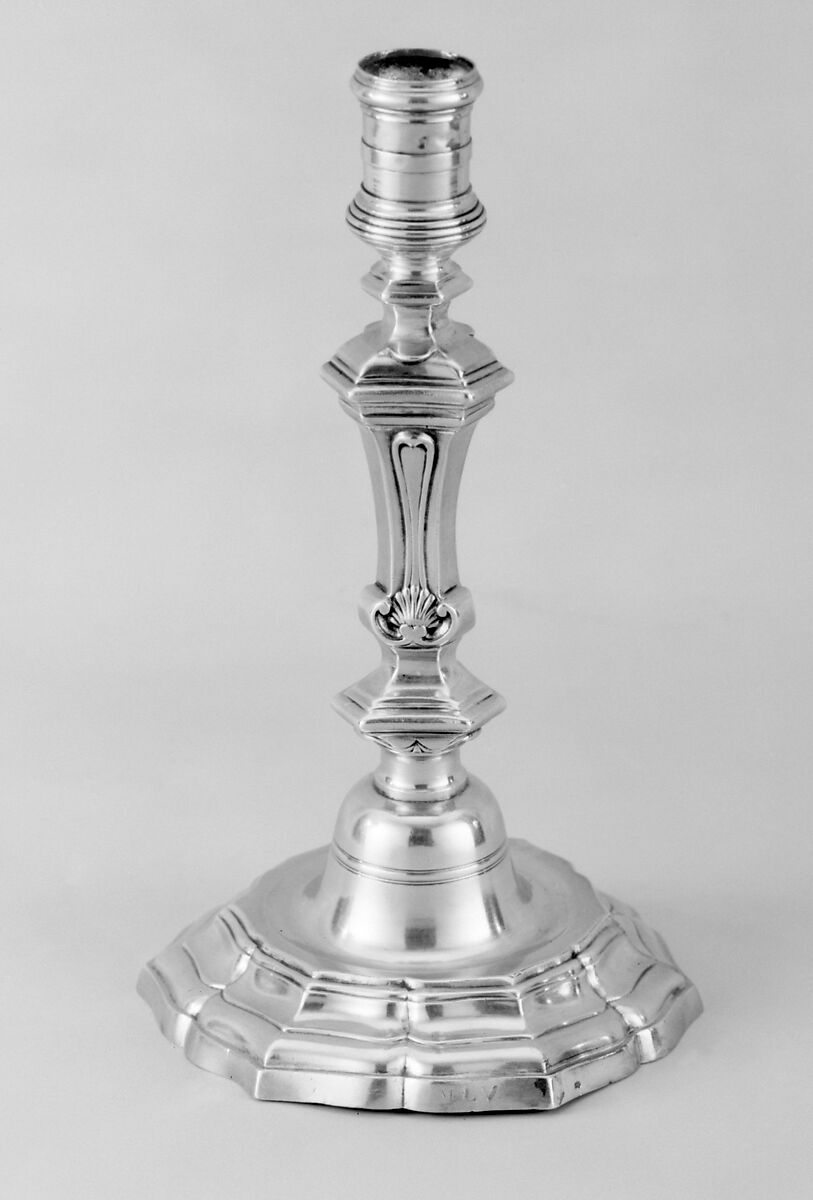 Candlestick, Jean-François Balzac (1711–1766, master by privilege of court service 1749, master in Paris guild 1755), Silver, French, Paris 
