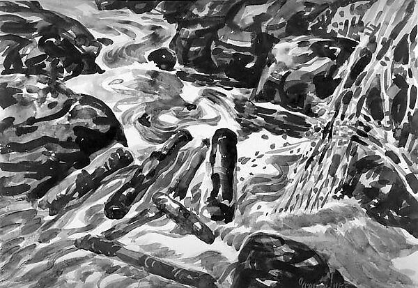 The Brook, Nova Scotia, George Luks (American, Williamsport, Pennsylvania 1866–1933 New York), Watercolor and pencil on paper, American