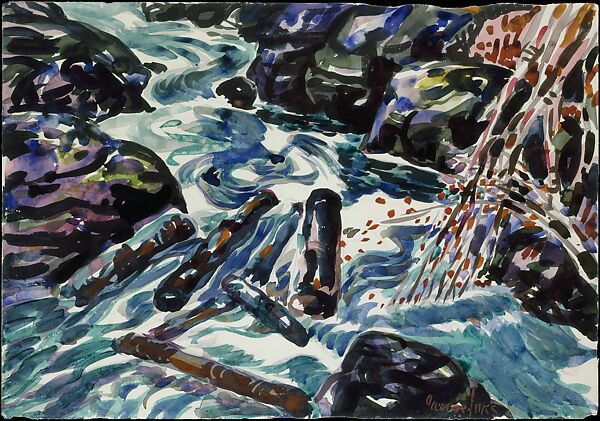 The Brook, Nova Scotia, George Luks (American, Williamsport, Pennsylvania 1866–1933 New York), Watercolor and pencil on paper, American 