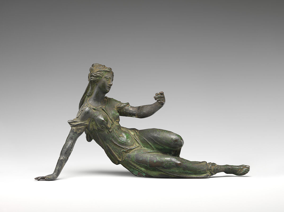 Reclining female figure, Manner of Guglielmo della Porta (Italian, Porlezza, near Lake Lugano ca. 1500–1577 Rome), Bronze, Southern Germany 