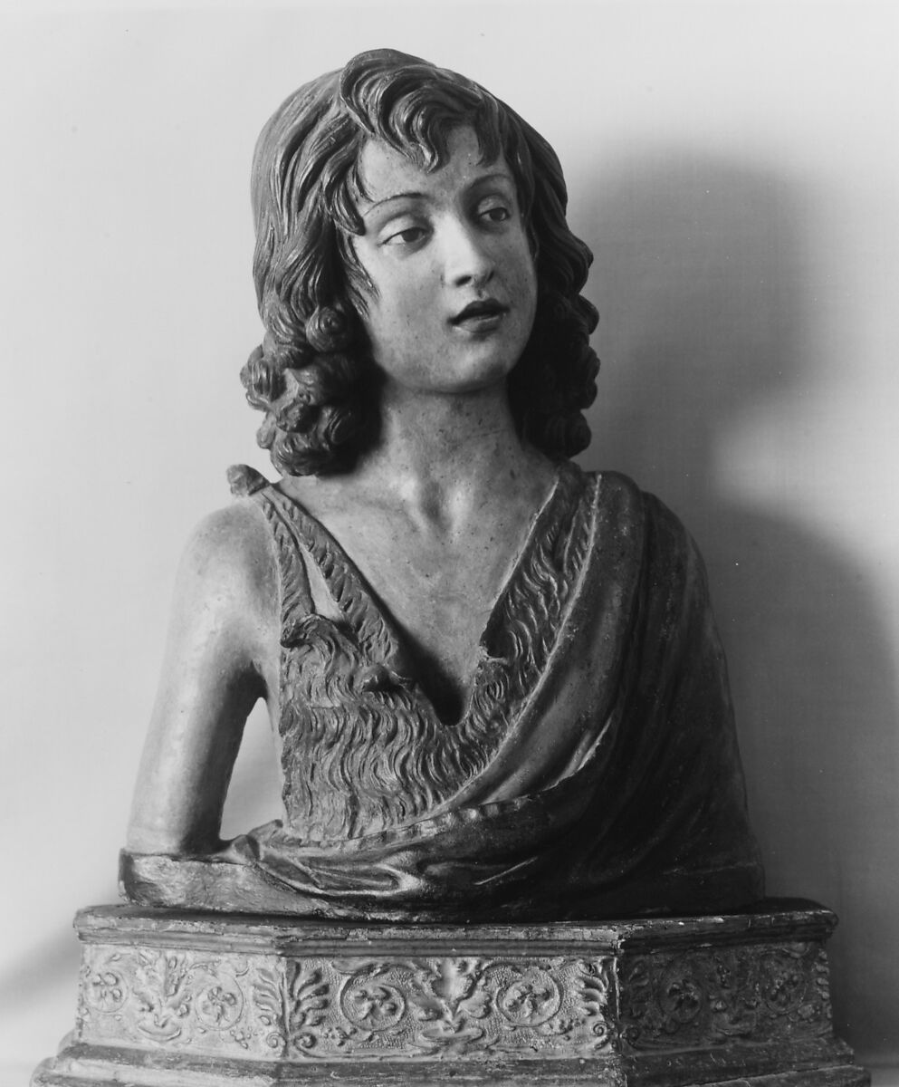 Saint John the Baptist, Polychrome terracotta, Italian, Florence 