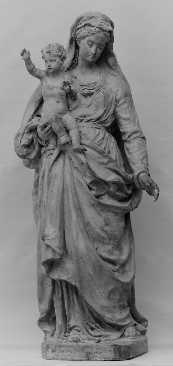 Madonna and Child, Attributed to Giovanni Maria Morlaiter (Italian, Niederdorf, Tyrol 1699–1781 Venice), Terracotta, Italian, Venice