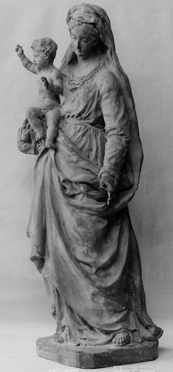 Madonna and Child, Attributed to Giovanni Maria Morlaiter (Italian, Niederdorf, Tyrol 1699–1781 Venice), Terracotta, Italian, Venice