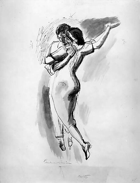Dancing Couple, Boardman Robinson (American (born Canada), Nova Scotia 1876–1952 Stamford, Connecticut), Pen, ink, wash on paper, American 