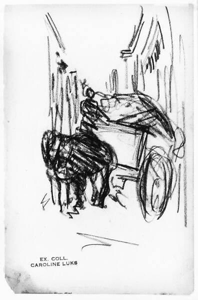 Wagon in Alleyway, George Luks (American, Williamsport, Pennsylvania 1866–1933 New York), Pastel on paper, American