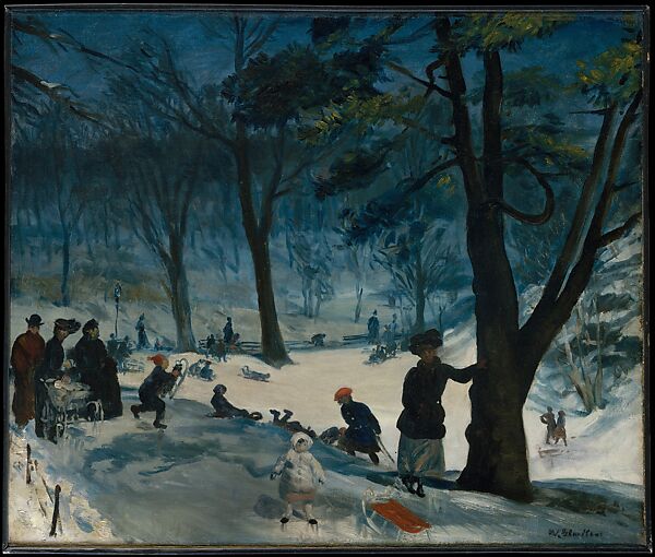 Central Park, Winter, William James Glackens (American, Philadelphia, Pennsylvania 1870–1938 Westport, Connecticut), Oil on canvas, American 