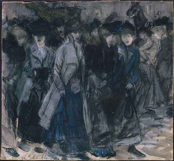 Shop Girls, William James Glackens (American, Philadelphia, Pennsylvania 1870–1938 Westport, Connecticut), Pastel and watercolor on illustration board, American 