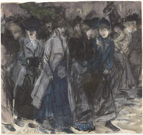 Shop Girls, William James Glackens (American, Philadelphia, Pennsylvania 1870–1938 Westport, Connecticut), Pastel and watercolor on illustration board, American